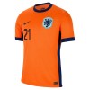 Nederland F. De Jong 21 Hjemme EM 2024 - Herre Fotballdrakt